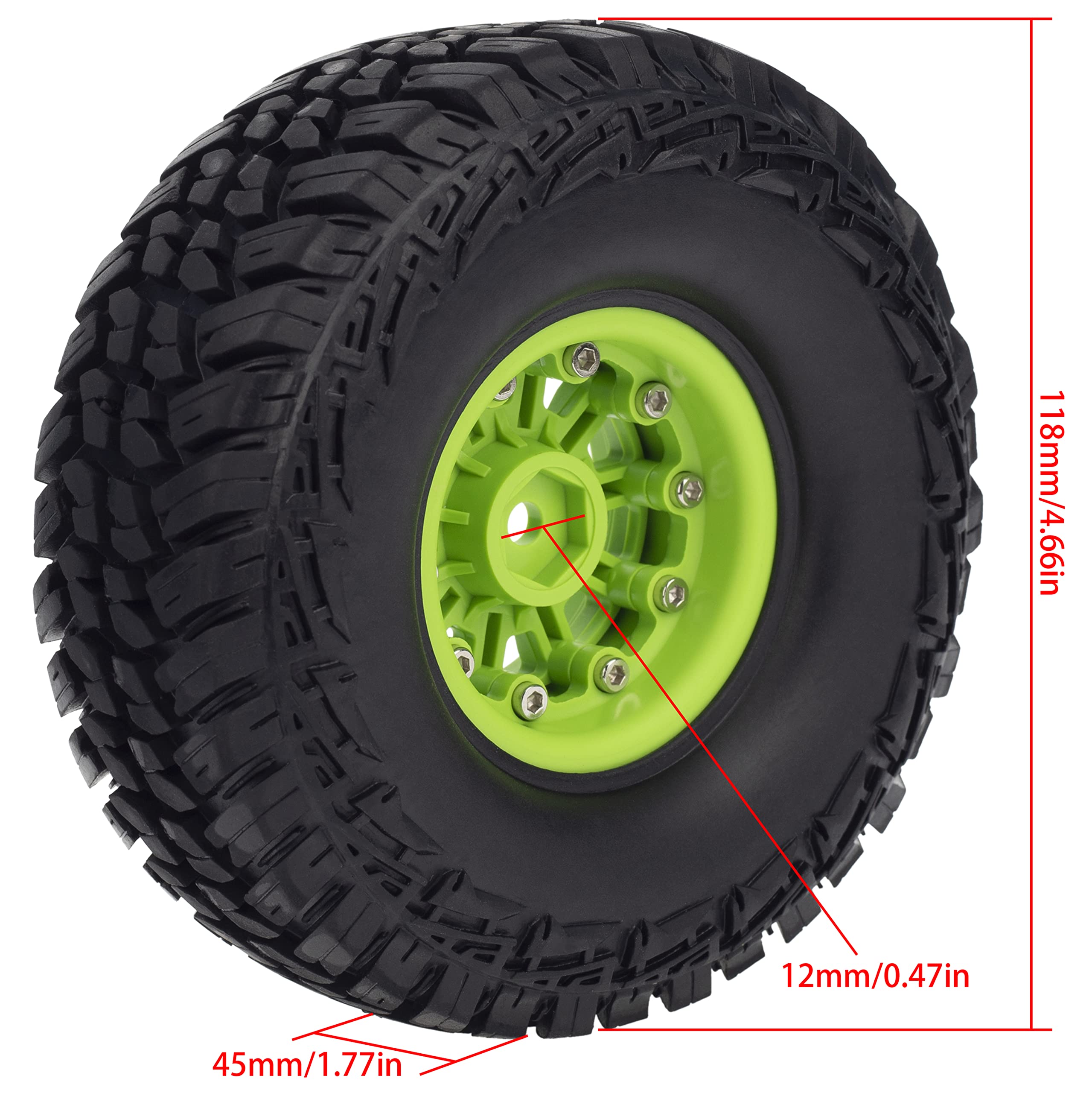 Amazon | DKKY 4個 1.9インチ RCクローラー車ホイール&タイヤセット OD